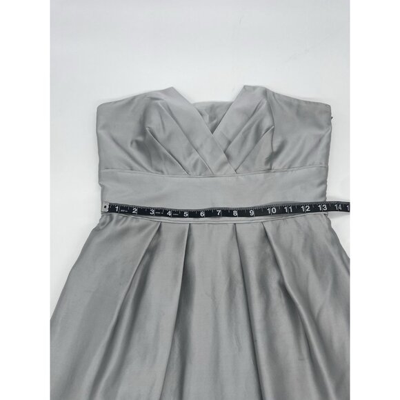 White House Black Market Silk Strapless Women's Dress Size 4 Silver Ombré Party - Picture 7 of 7